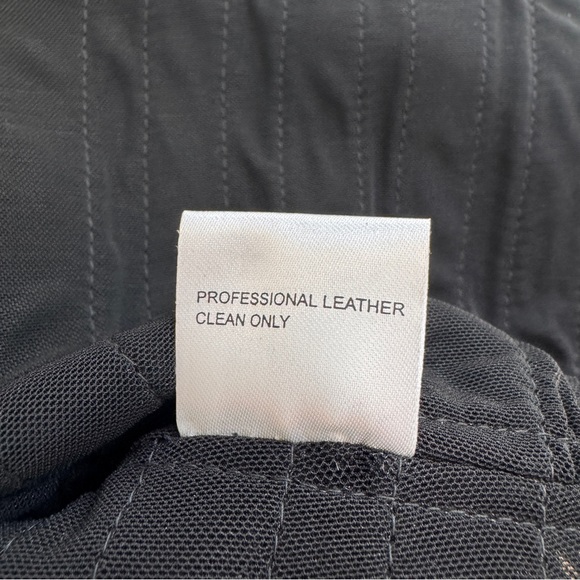 Overland Black Short Lamb Leather and Mesh Stripe Full Zip Jacket Womens Size XS - Picture 16 of 16